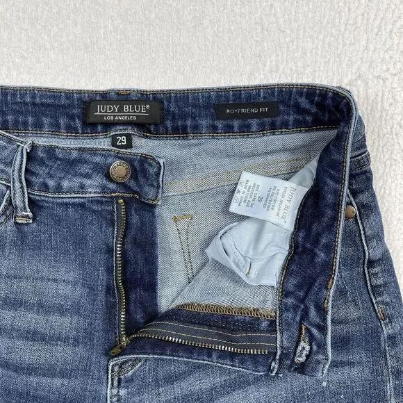 Judy Blue Jeans Womens 29 Blue Denim Stretch Boyfriend Fit‎ Casual Ladies Pants - Picture 4 of 16